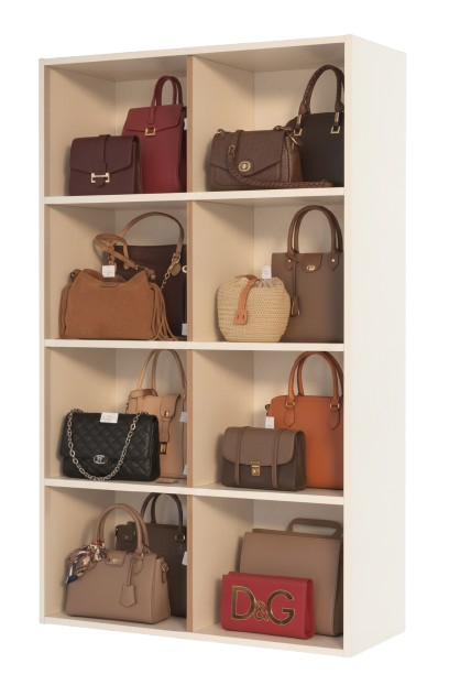 Rak Lemari Penyimpanan Tas & Boot Antbox 8 Slot, Pintu Coklat Transparan